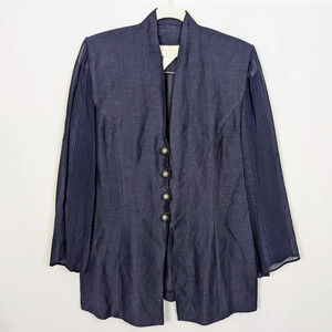 Cache Vintage 80s 90s Linen Lightweight Button Up Cardigan Jacket Flowy sz.L